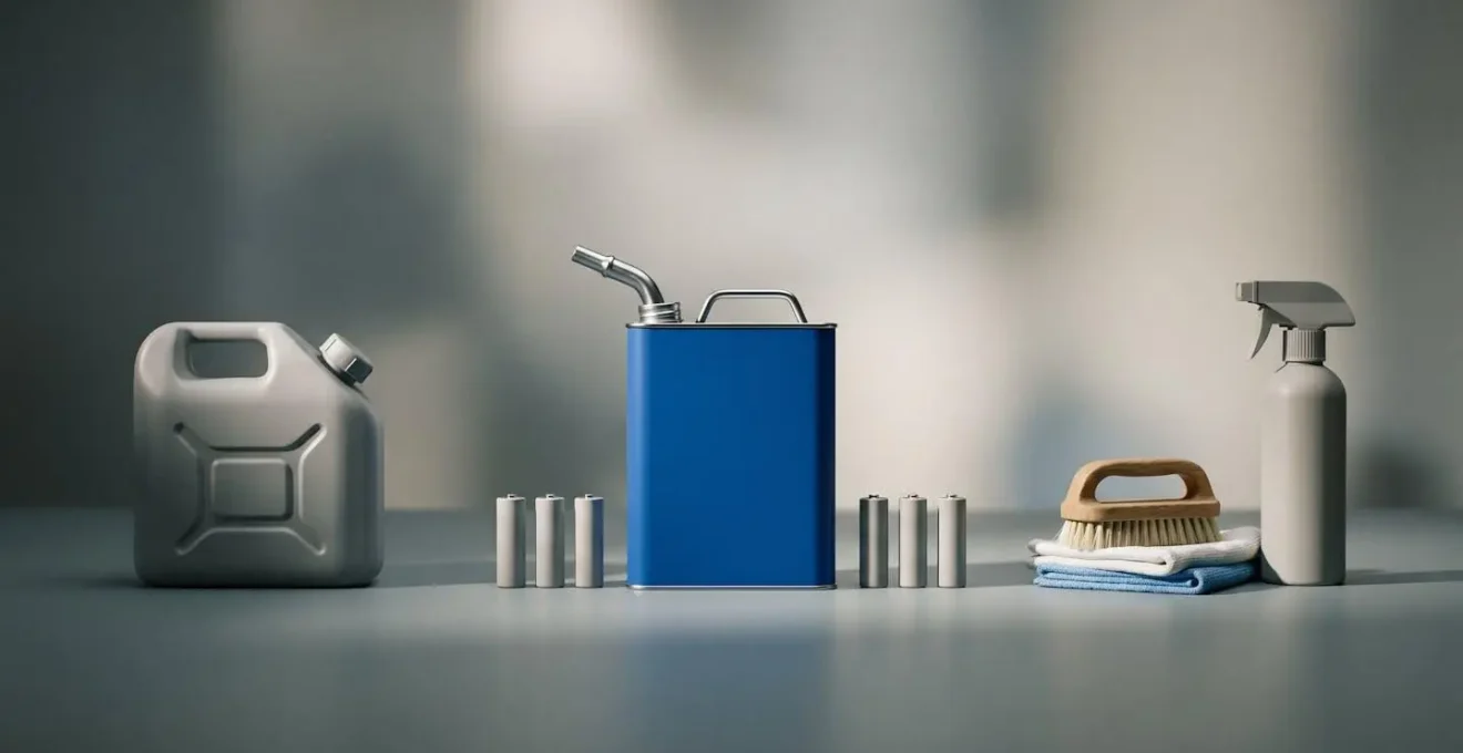 Composition symbolique représentant la transparence tarifaire avec objets nautiques disposés de manière équilibrée