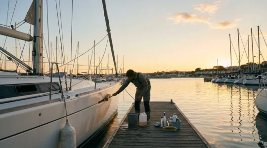 Entretien écologique d'une coque de voilier avec des produits naturels sans produits chimiques